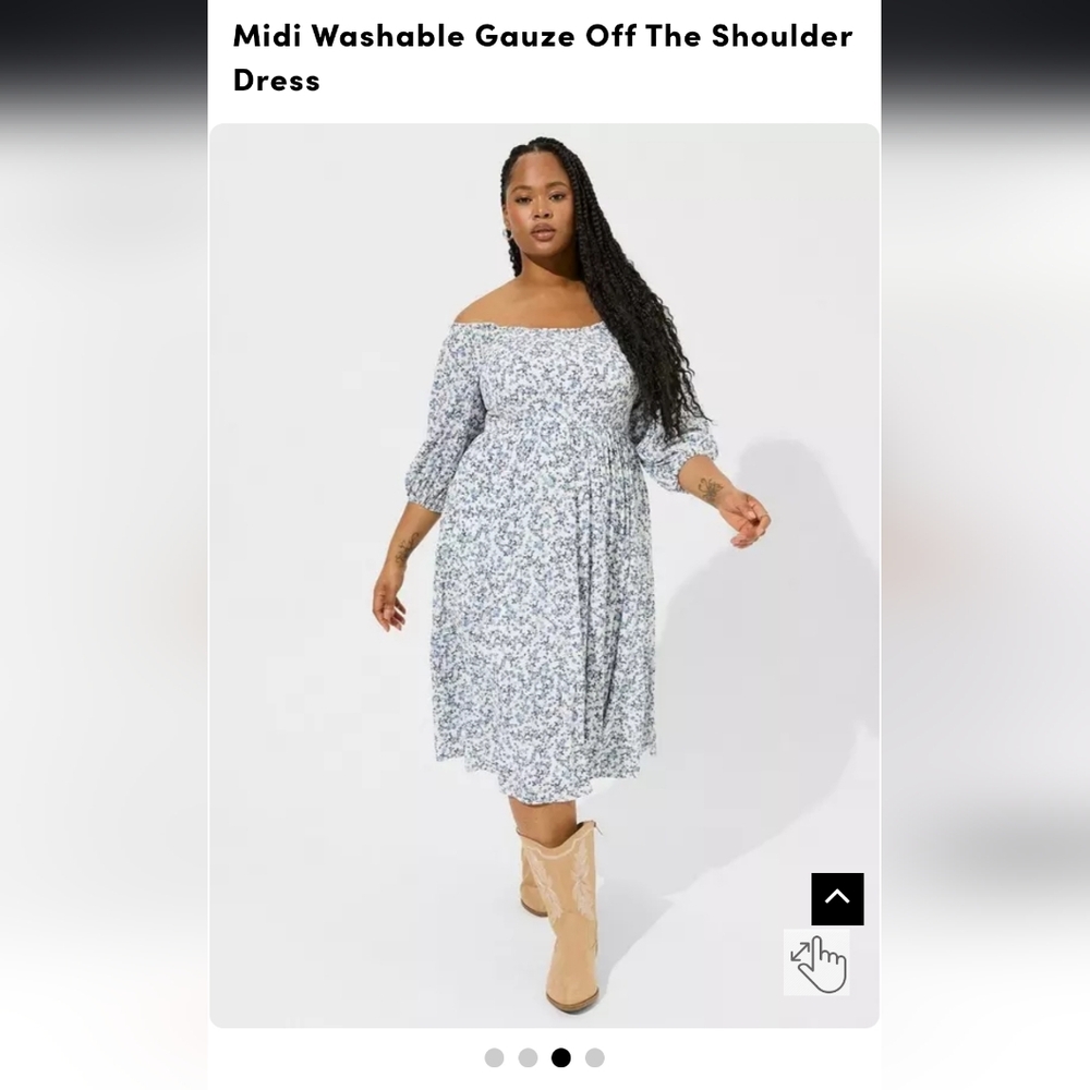 Midi Gauze Off The Shoulder Dress